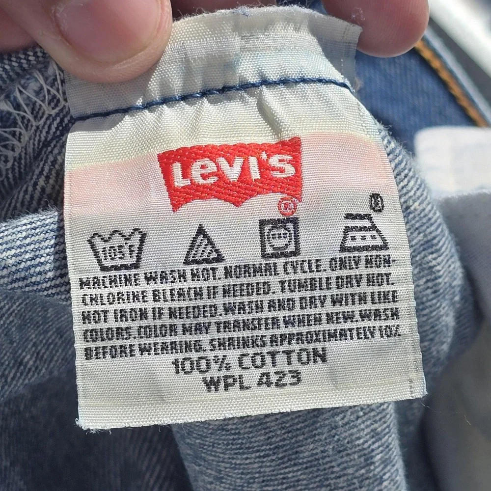Levis 501 Jeans Mens 42x30 Blue Denim‎ Button Fly Straight Leg Made Guatemala